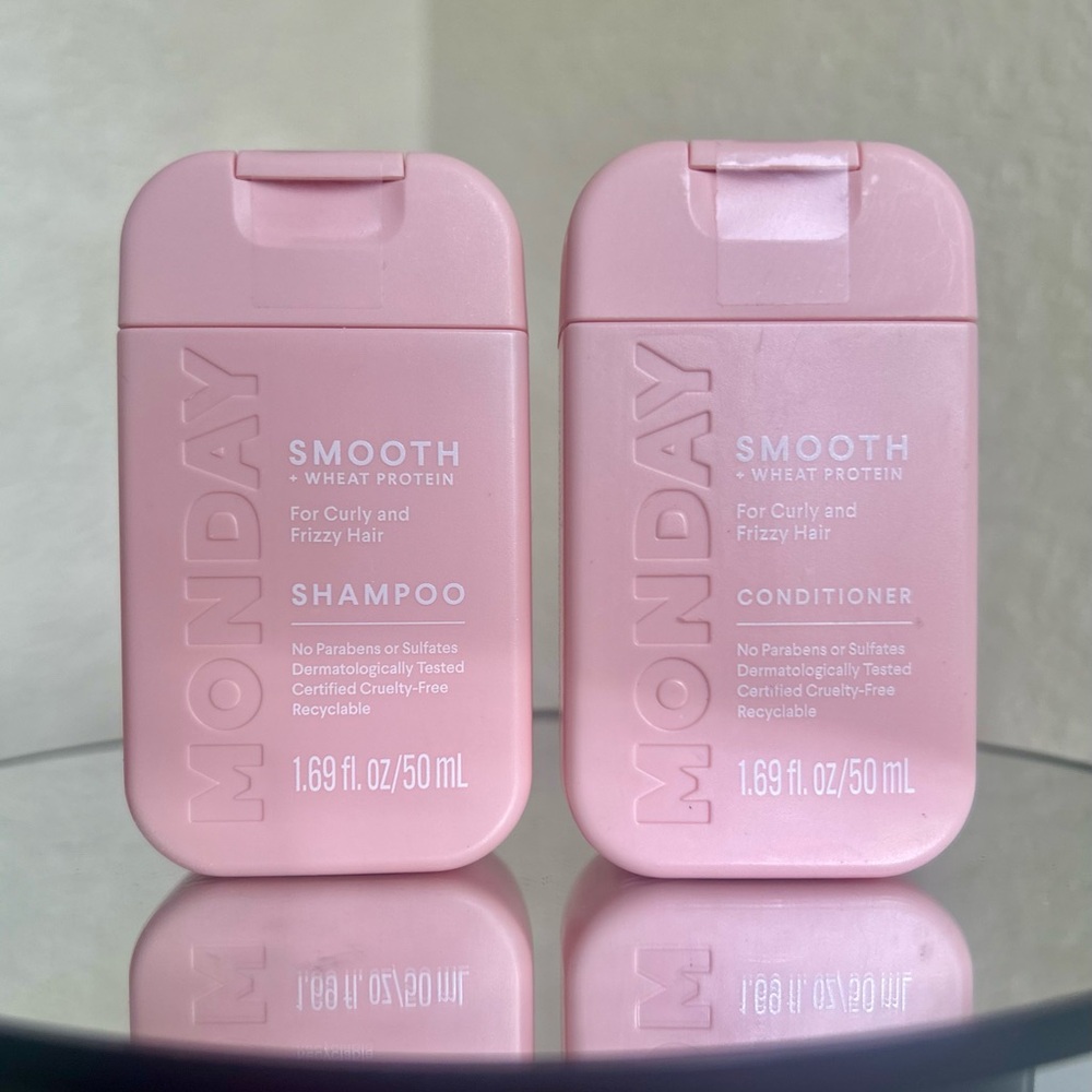 Monday Haircare Smooth Shampoo & Conditioner Travel Set Eco Friendly NEW